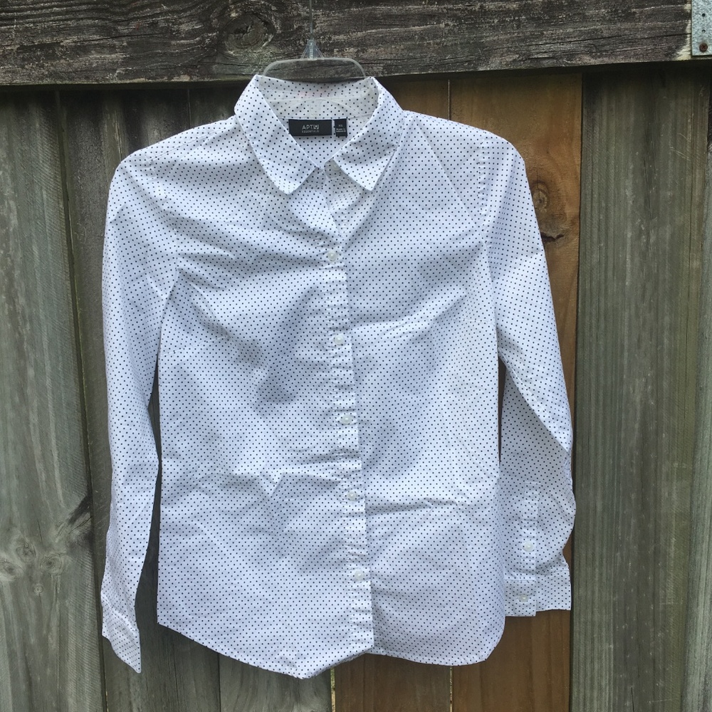 Black and White Polka Dot Button Down - Picture 2 of 5